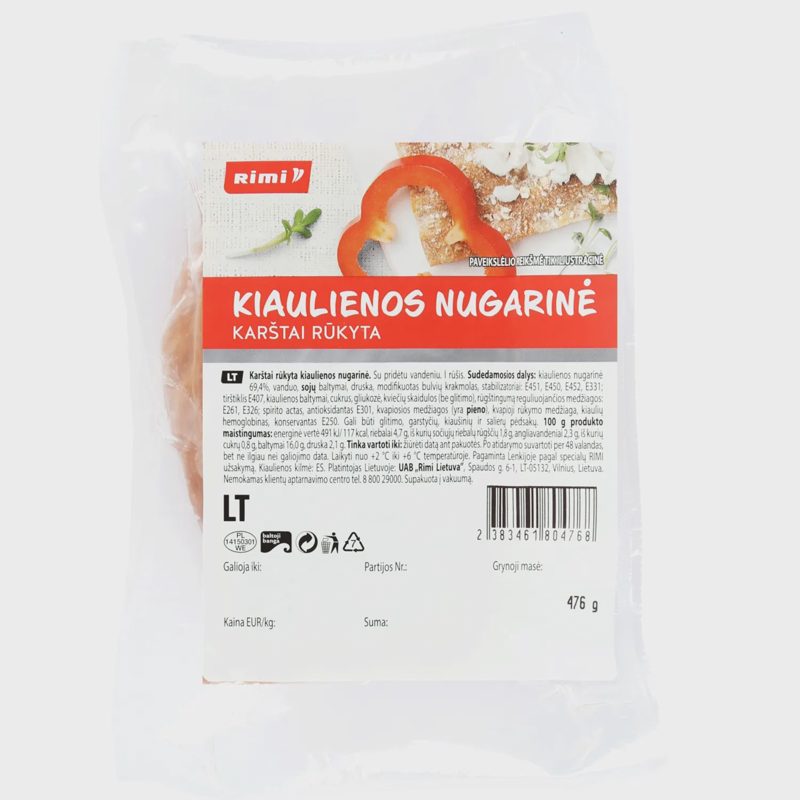 Karštai rūkyta kiaulienos nugarinė RIMI, 1 kg