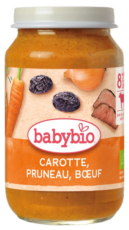 Babybio BIO Mrkev a sušené švestky s hovězím masem