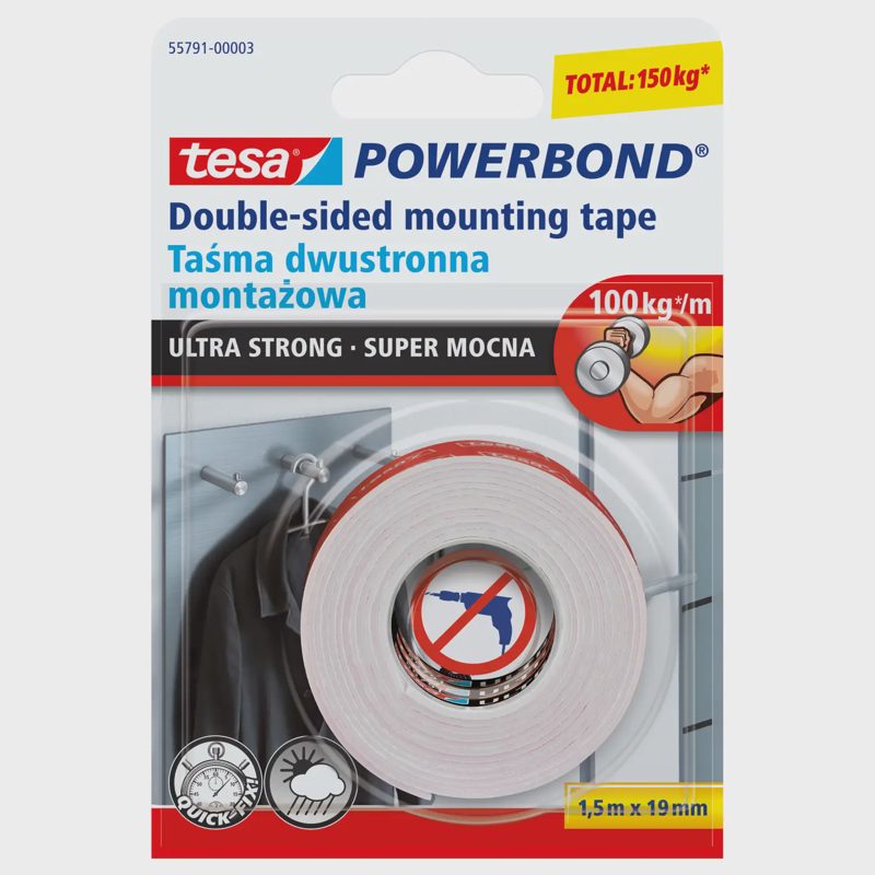 Dvip.lipni juosta TESA POWERB.,1,5mx19mm