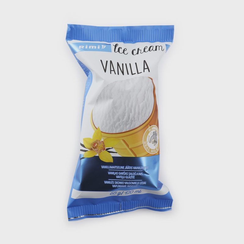 Vanilės skon. valg. ledai RIMI, 120 ml / 65 g