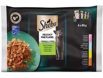 Sheba Delicacy Fine Flakes hrana za mačke miješani izbor 4x85 g