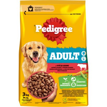 Pedigree Adult teljes értékű szárazeledel felnőtt kutyák számára marhával és zöldségekkel 3 kg
