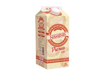 ROKIŠKIO NAMINIS pienas, 2,5 % rieb., 2 l