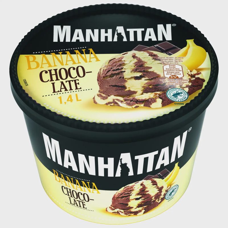 Banan. - šok. ledai MANHATTAN, 1,4 l / 742 g