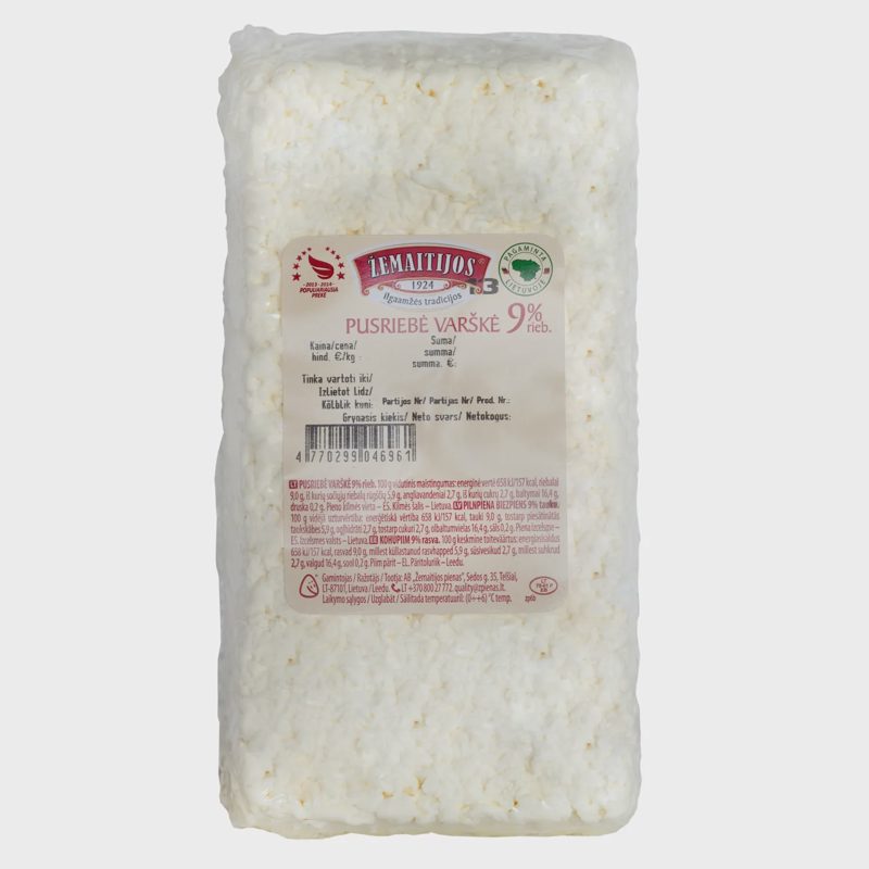 ŽEMAITIJOS varškė, 9 % rieb., 1 kg