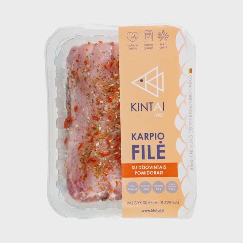 Karpio filė su džiov. pomidorais KINTAI, 1 kg