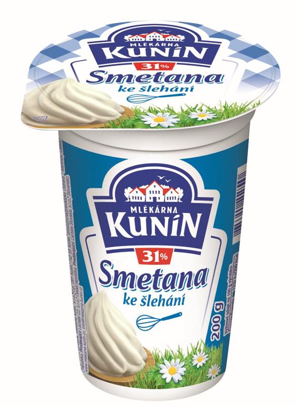 Mlékárna Kunín Smetana ke šlehání 31% 200g