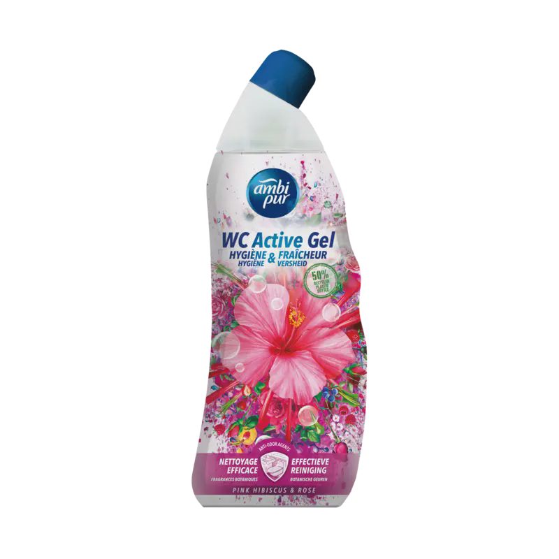 Ambi Pur Wc active gel pink hibiscus & rose