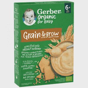 Gerber Organic Βρεφικά Δημητριακά Σιτάρι Βρώμη Μπισκότο Bio 200gr