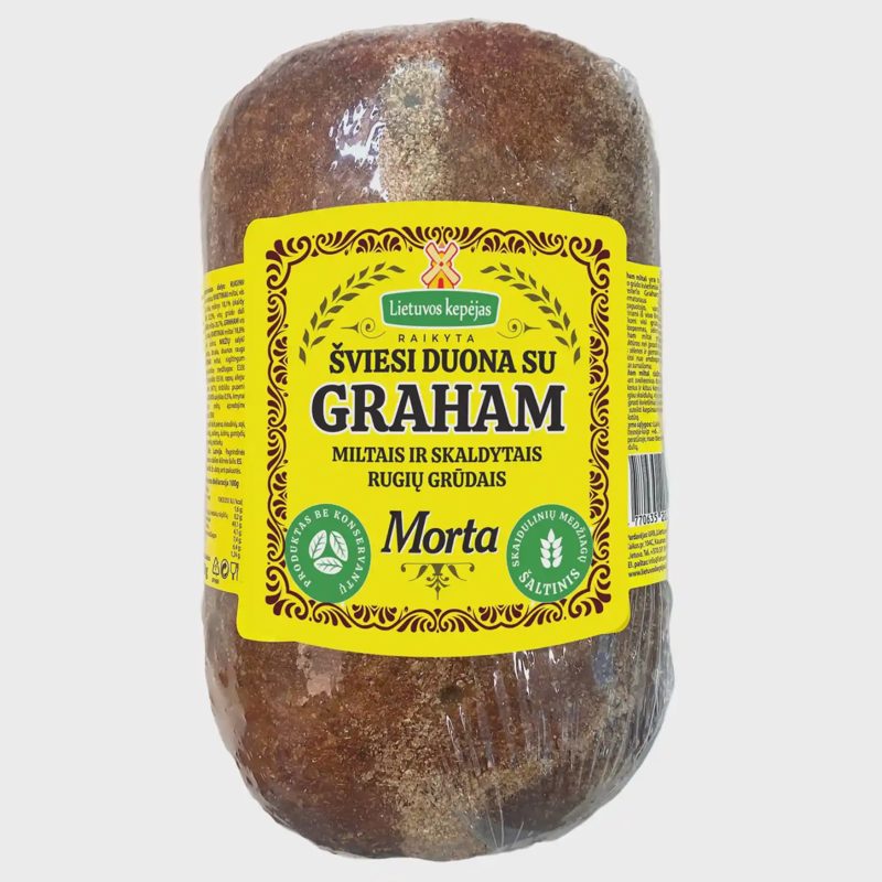 Šviesi duona MORTA su Graham miltais, 450 g