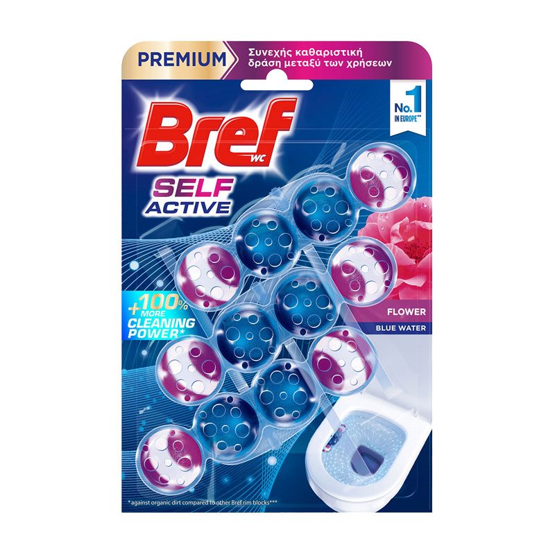 Bref Self Active Flower/Blue Water WC Block 3x50g