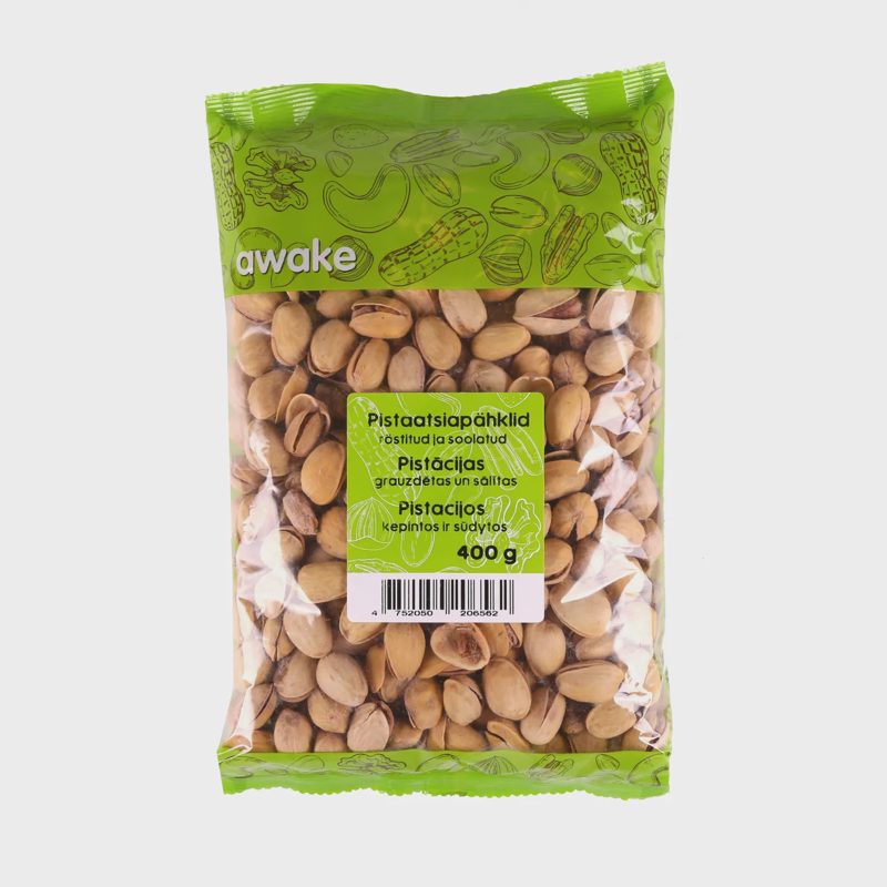 Kepintos ir sūdytos pistacijos AWAKE, 400 g
