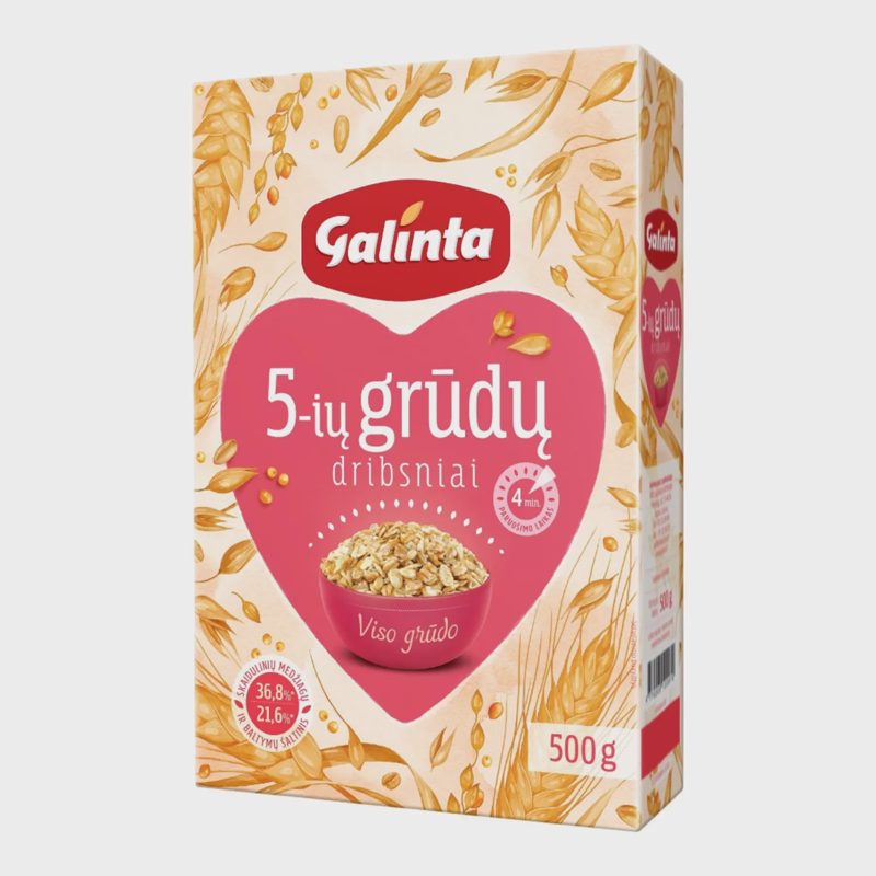 5 rūšių gr. dribsniai dėžutėje GALINTA, 500 g