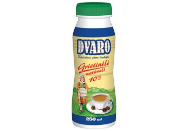 DVARO ster. grietinėlė kavai, 10 %, 250 ml