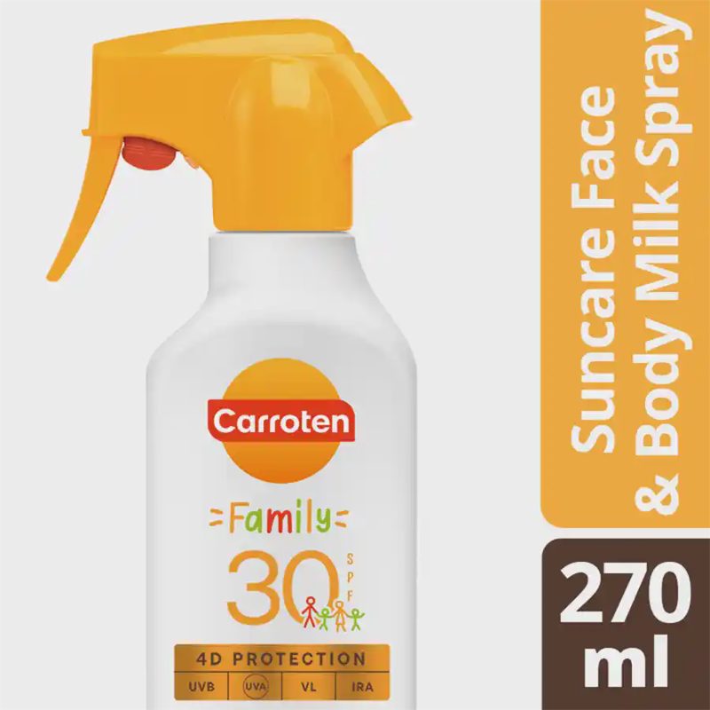 Carroten Family Suncare Face & Body Milk Spray 4D Protection SPF30, 270ml