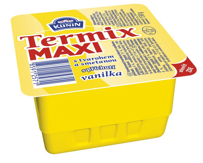 Mlékárna Kunín Termix maxi s tvarohem a smetanou s příchutí vanilka 130g