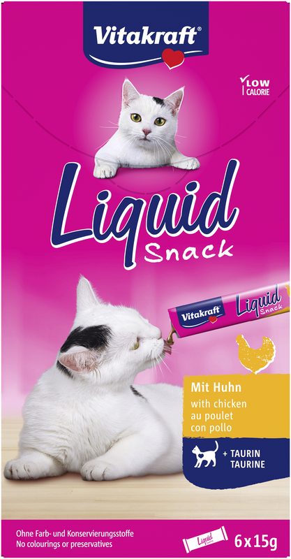 VITAKRAFT Liquid snack líquido para gatos con pollo y taurina caja 6 unidades 15 g