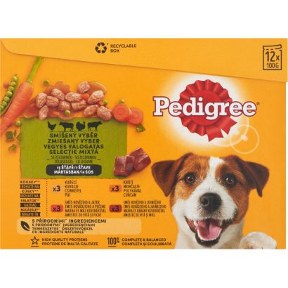 Pedigree Vegyes Válogatás teljes értékű nedves eledel felnőtt kutyák részére 12 x 100 g (1,2 kg)
