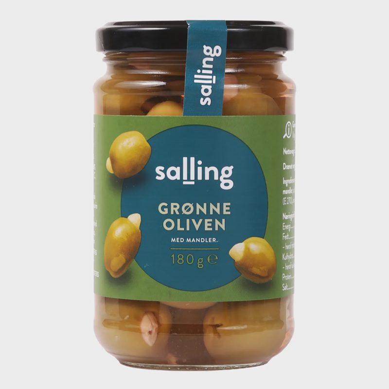 Žal. alyvuogės su migdolais SALLING, 290 g
