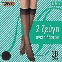 BIC Mibas Καλτσάκι 3/4 20D Μαύρο Σετ 2τεμ
