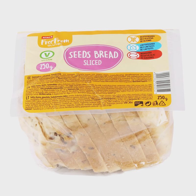 Sėklų duona RIMI FREE FROM, pjaustyta, 250 g