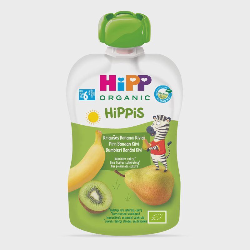 Ekol. kriauš. banan. kivių tyrelė HIPP, 100 g