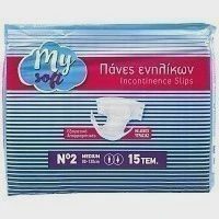 My Soft Ανοιχτές Πάνες Ακράτειας Νο2 Medium 15 τεμ