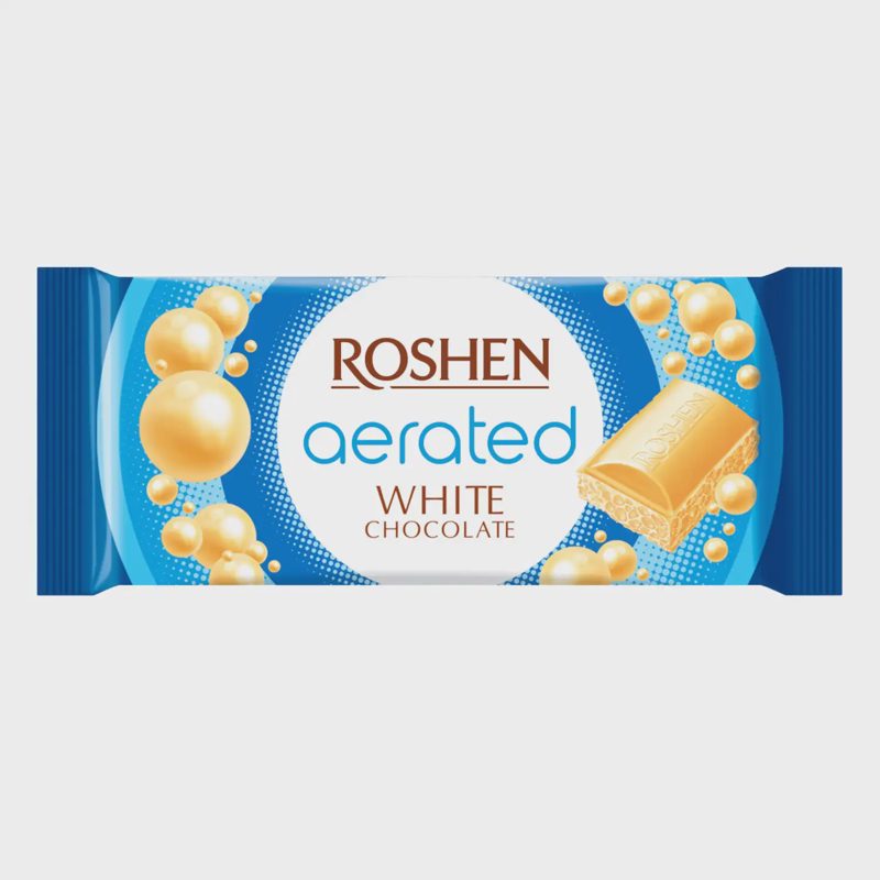 Baltas porėtas šokoladas ROSHEN, 80 g