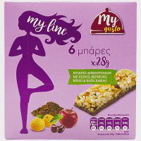 My Gusto My Line Μπάρες με Φρούτα 6τεμ