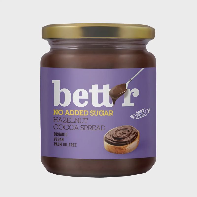 Ekol. lazdynų, kakavos kremas BETTR, 250 g