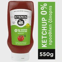 Kyknos Κέτσαπ Πλαστική Φιάλη Χωρίς Ζάχαρη 550gr