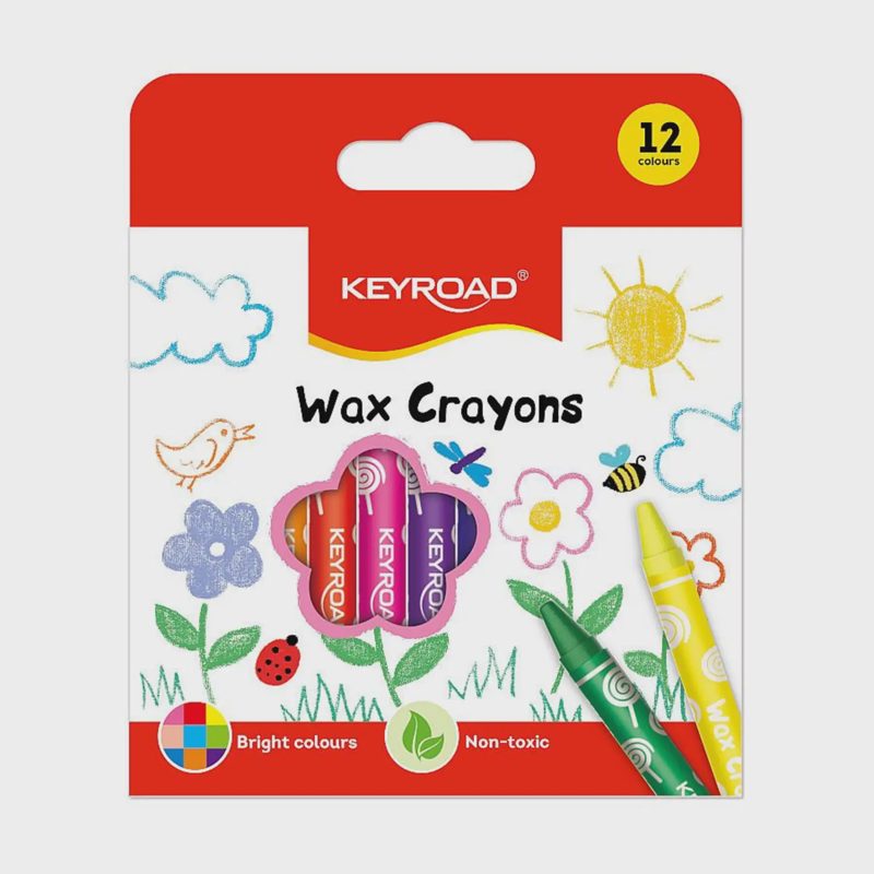 Vaškinės kreidelės KEYROAD, 8 mm, 12 spalvų