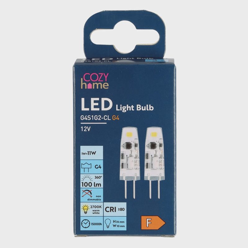 LED lemputė COZY HOME, 1.0W G4 100lm 2vnt