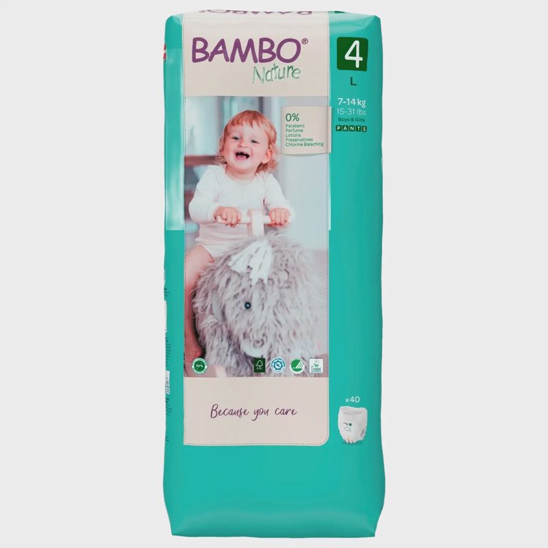 Sauskelnės BAMBO NATURE 4, 7-12 kg, 40 vnt.