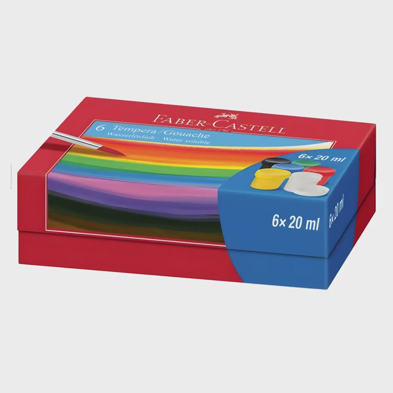 Guašo dažai FABER-CASTELL, 20 ml, 6 vnt.
