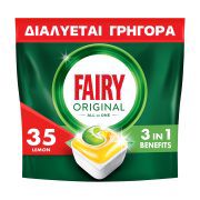 FAIRY Original Απορρυπαντικό Πλυντηρίου Πιάτων Ταμπλέτες Λεμόνι 35τεμ