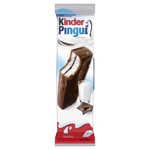 Kinder Pinguì Merenda Con Pan Di Spagna, Ripieno Al Latte e Copertura Al Cioccolato Fondente 4x30g
