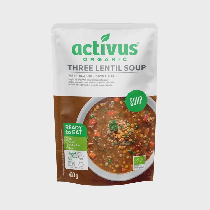 Ekologiška trijų lęšių sriuba ACTIVUS, 400 g