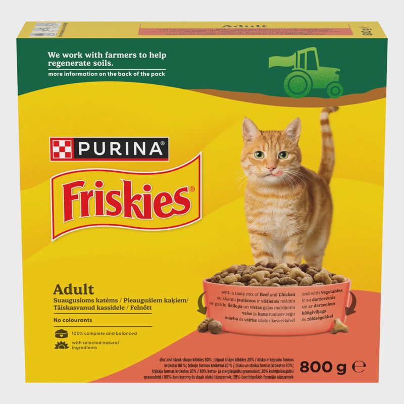 Kačių ėd. FRISKIES, jaut., višt., darž. 800 g