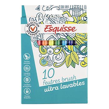 10 feutres pinceaux Esquisse Pointes moyennes