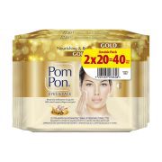 Pom Pon Gold Υγρά Μαντηλάκια Ντεμακιγιάζ 2x20τεμ.