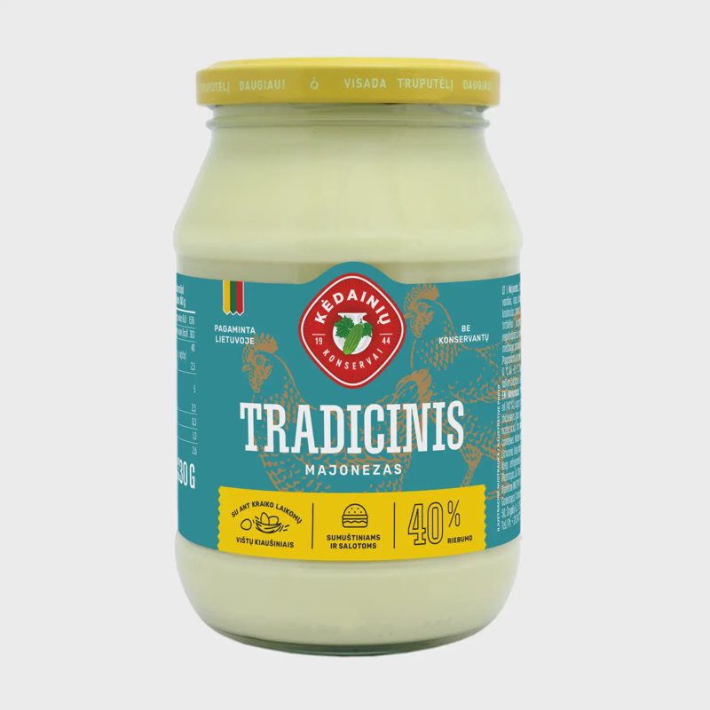 Tradic. majonezas KĖDAINIŲ KONSERVAI,40%,430g