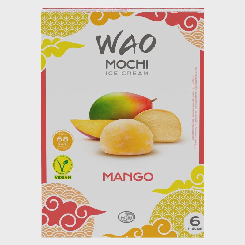 Mangų skon. valg. ledai WAO MOCHI, 216ml/210g