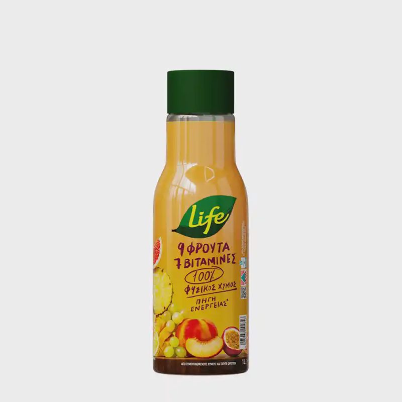Life 9 Φρούτα Μπουκάλι 1lt