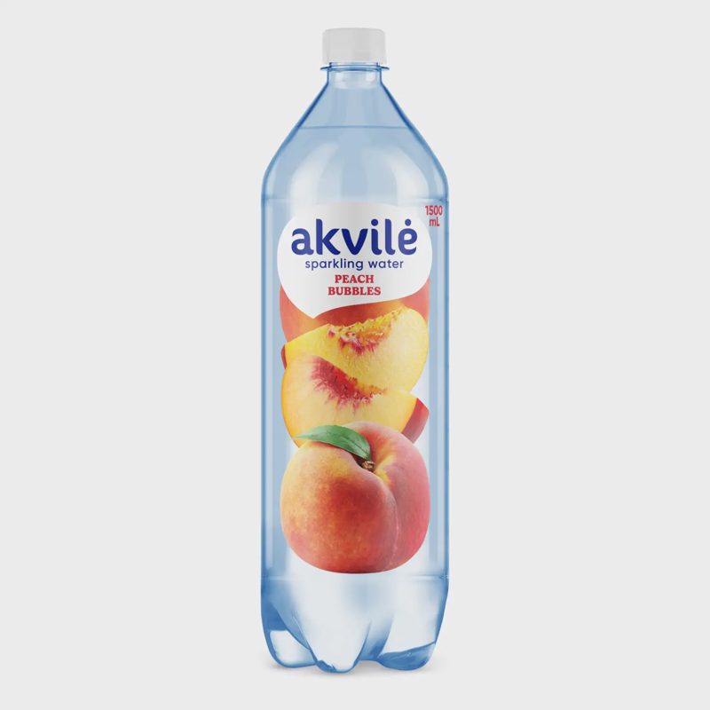 Gazuotas vanduo AKVILĖ, persikų skonio, 1,5 l