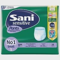 Sani Pants Sensitive Ελαστικό Εσώρουχο Ακράτειας Νο 1 Small 14τεμ