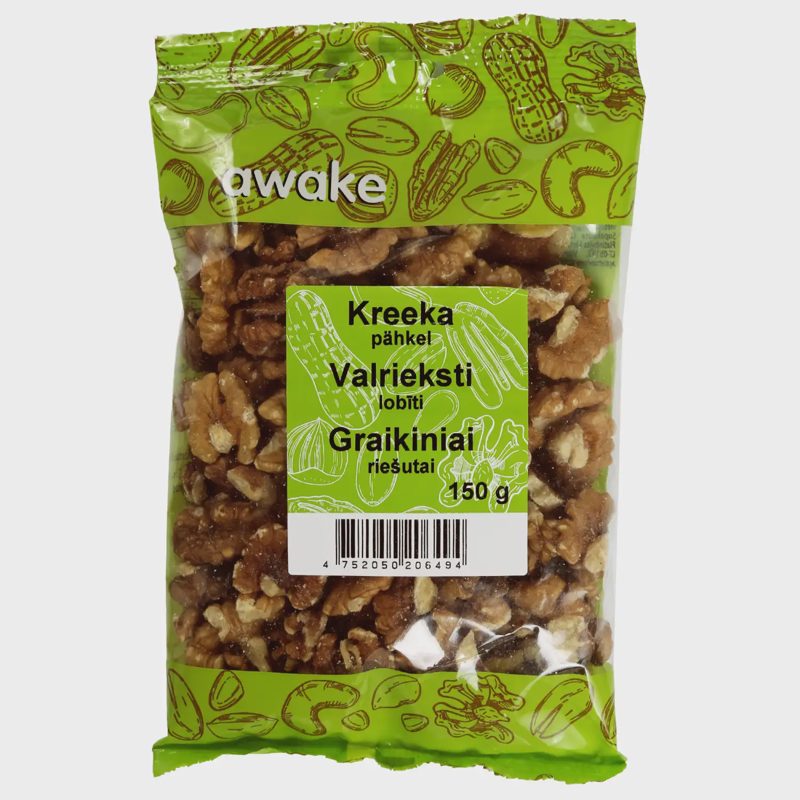 Gliaudyti graikiniai riešutai AWAKE, 150 g