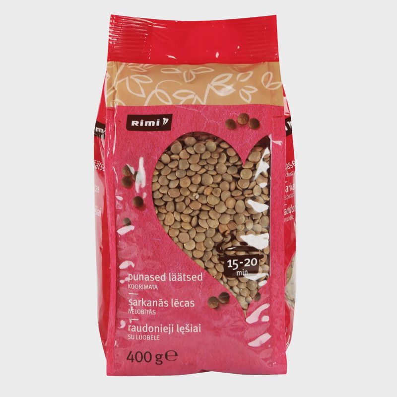 Raudonieji lęšiai su luobele RIMI, 400 g