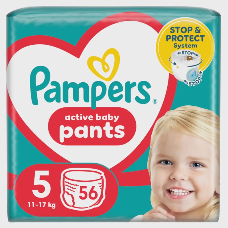 Sauskelnės PAMPERS PANTS GIANT P. S5, 56 vnt.