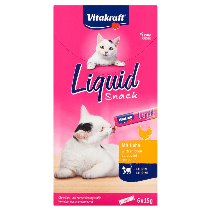 Vitakraft Chicken Flavoured Liquid Cat Snacks 6 Pieces
